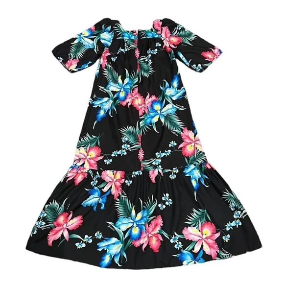 Vintage Women’s Floral Print Caftan Maxi Dress Size Medium - Picture 6 of 11